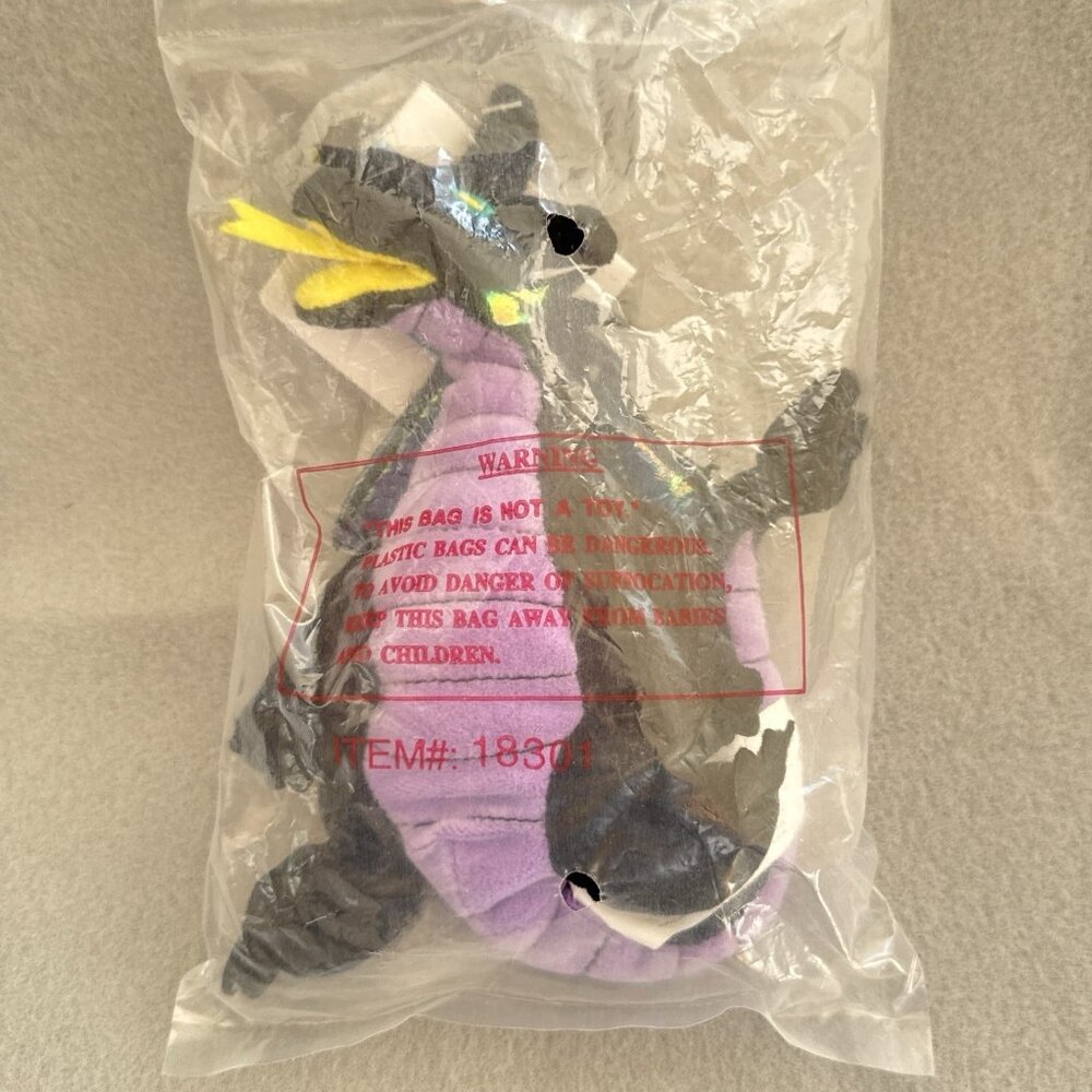 Sleeping Beauty Dragon The Disney Store Bean Bag Plush 7" Stuffed Toy